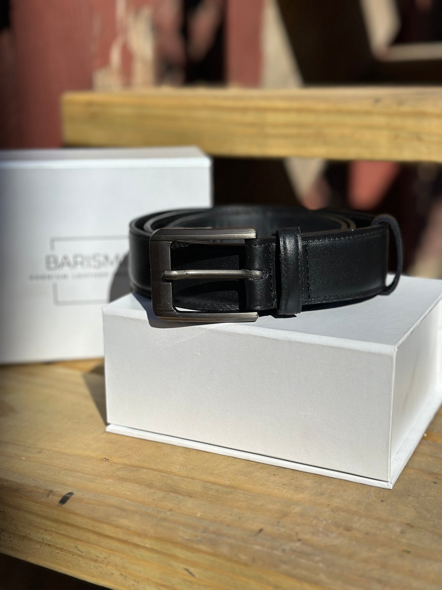 Handmade Black Leather Belt-0