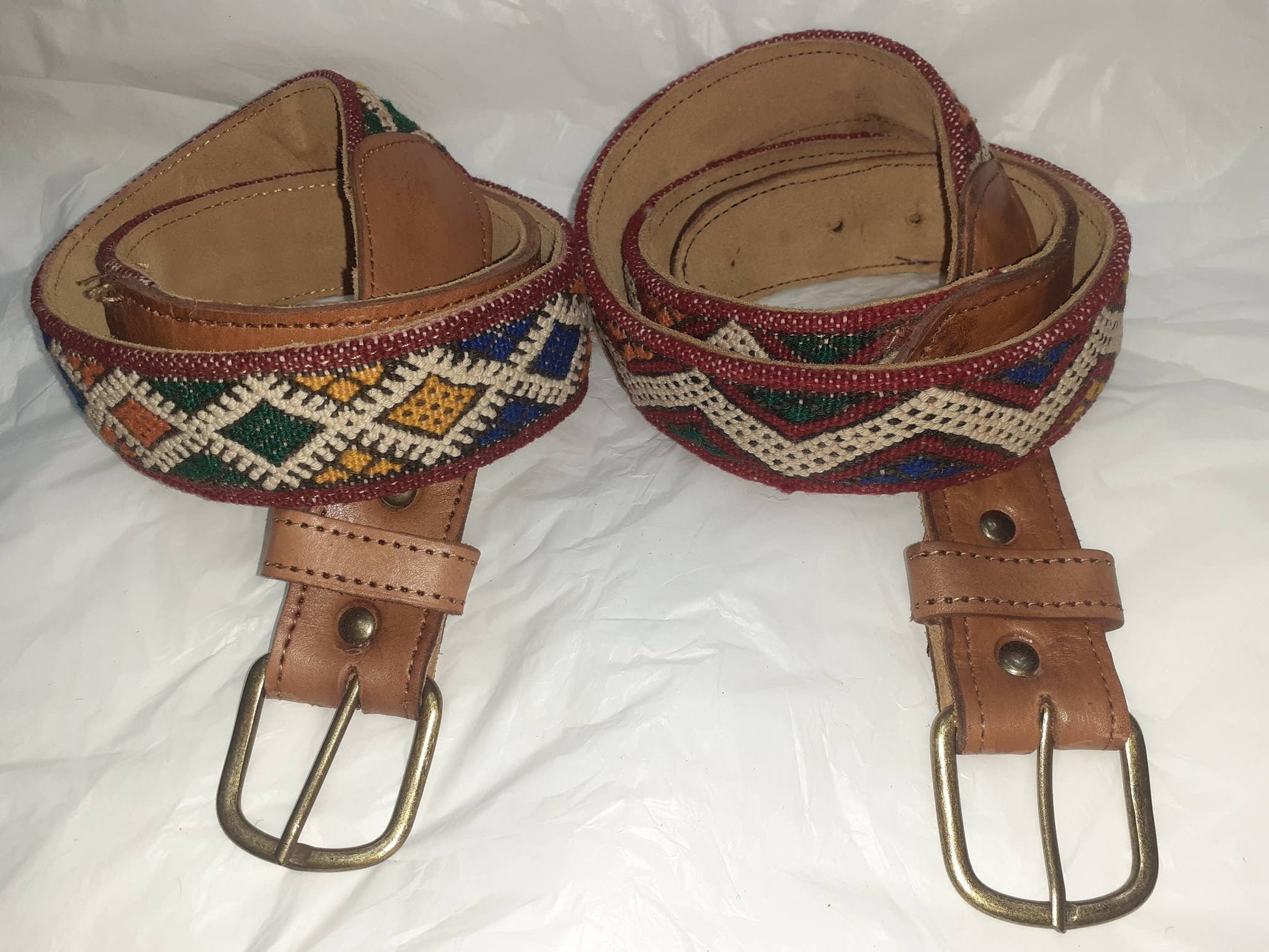 Cinturón de cuero con Kilim-0